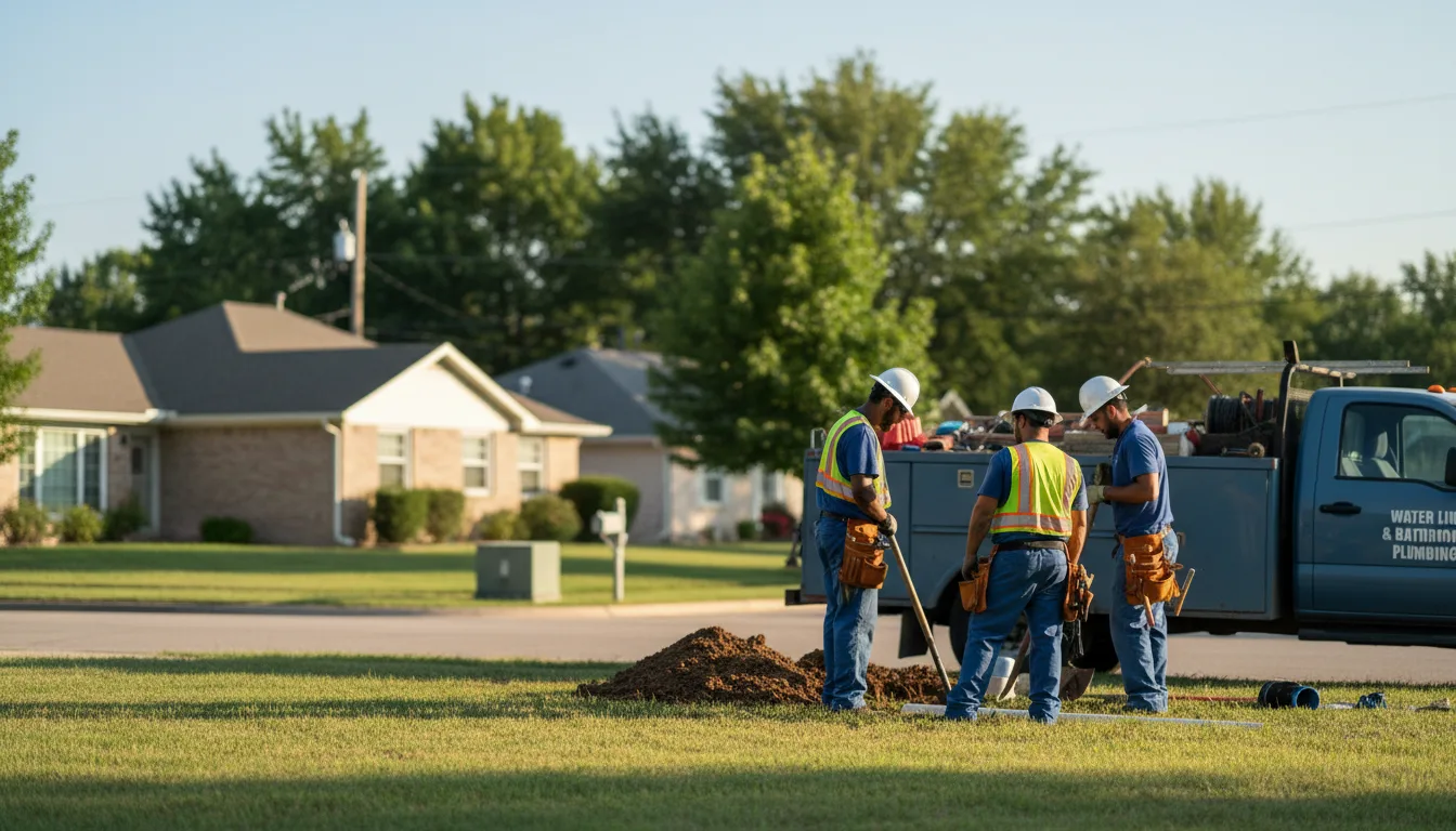 Residential water line and bathroom plumbing service in Athens, LA